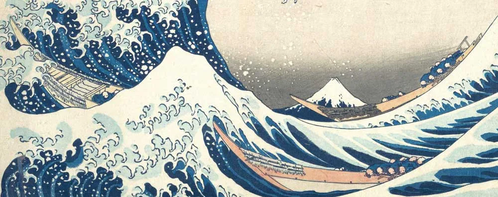 Barcos en la gran Ola de Kanagawa.