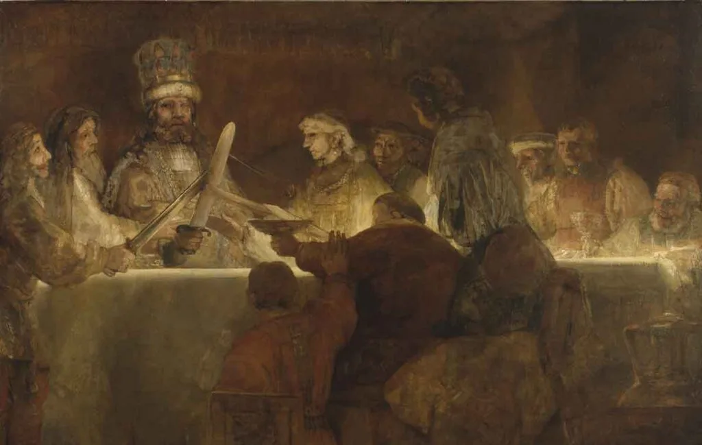 La conspiración de Claudio Civilis pintado por el holandés Rembrandt.