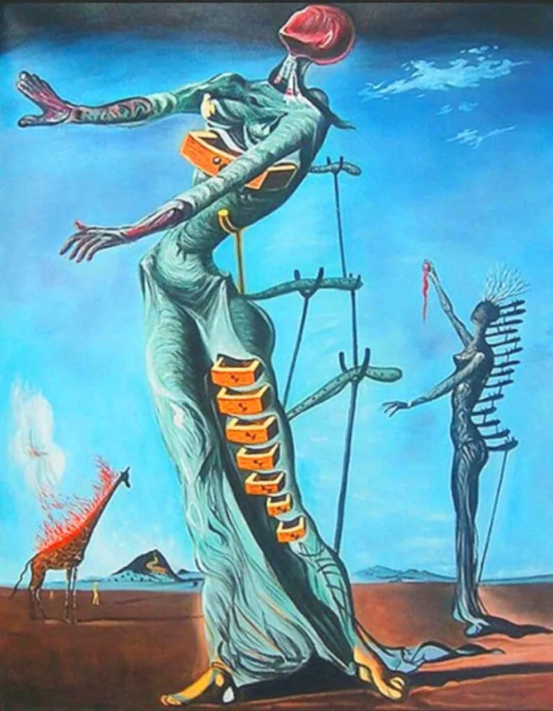 Jirafa en Llamas de Salvador Dalí.