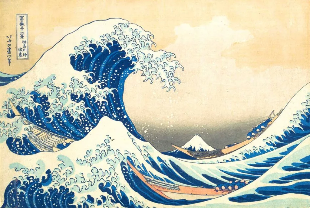Imagen completa de la gran ola de Kanagawa.