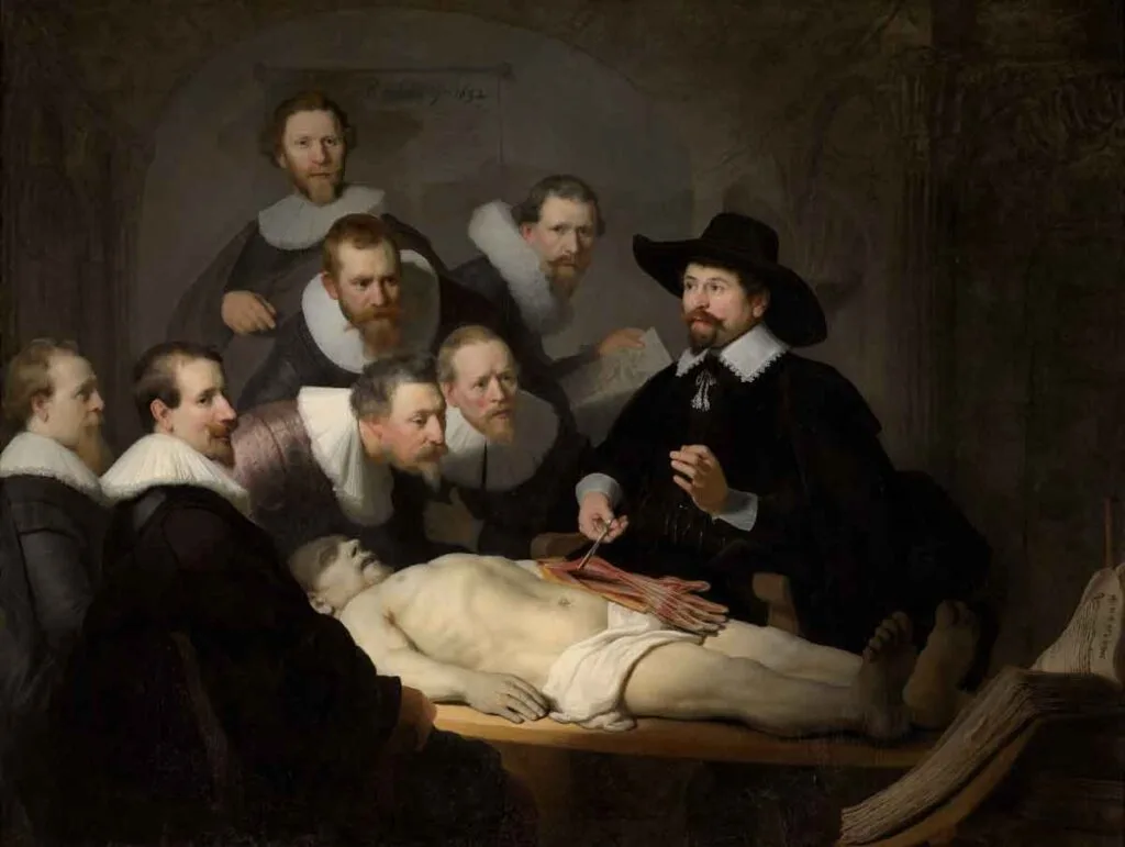 La lección de anatomía de Rembrandt. 