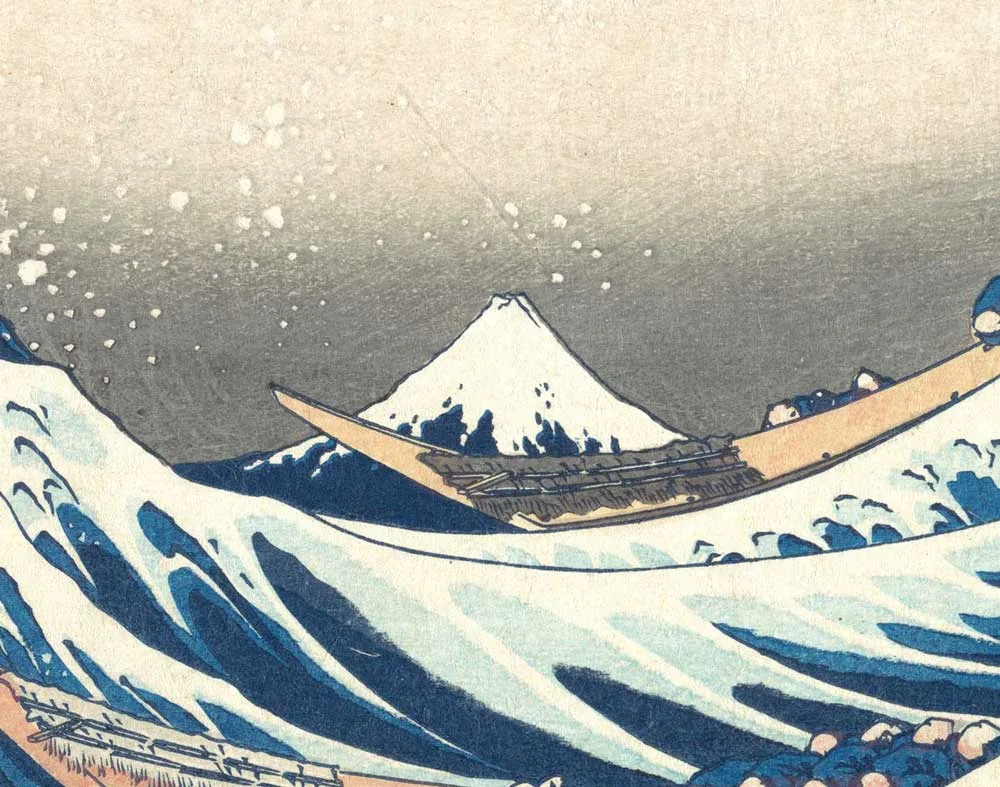 El monte Fuji en la gran ola de Kanagawa.