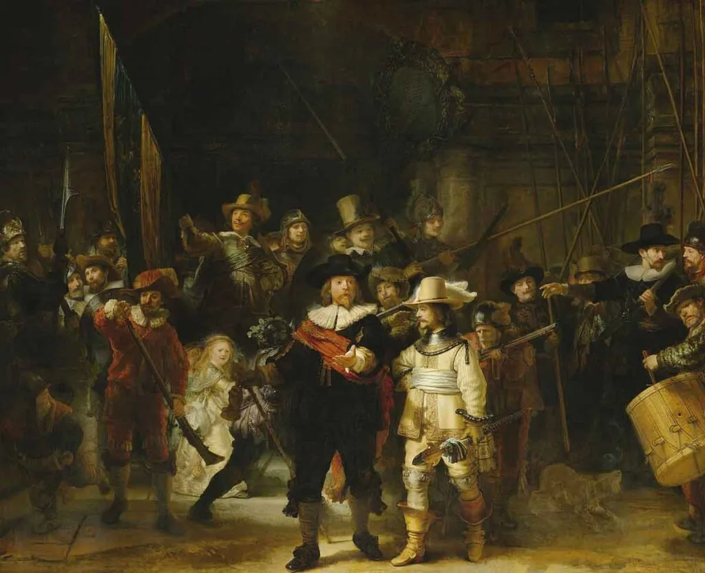 La ronda de noche es el cuadro más famoso de Rembrandt.
