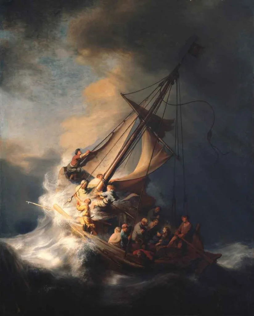La tormenta en el mar de Galilea de Rembrandt.