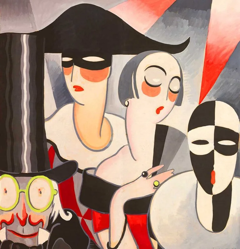 Ilustración de estilo art decó.