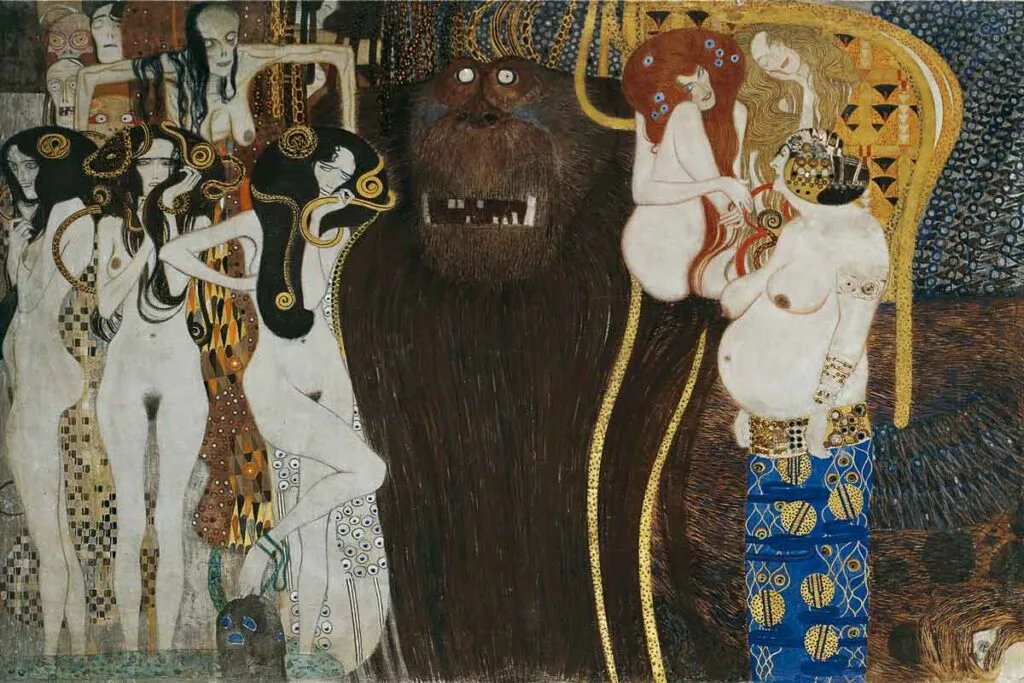 Detalles del Friso de Beethoven de Gustav Klimt. 