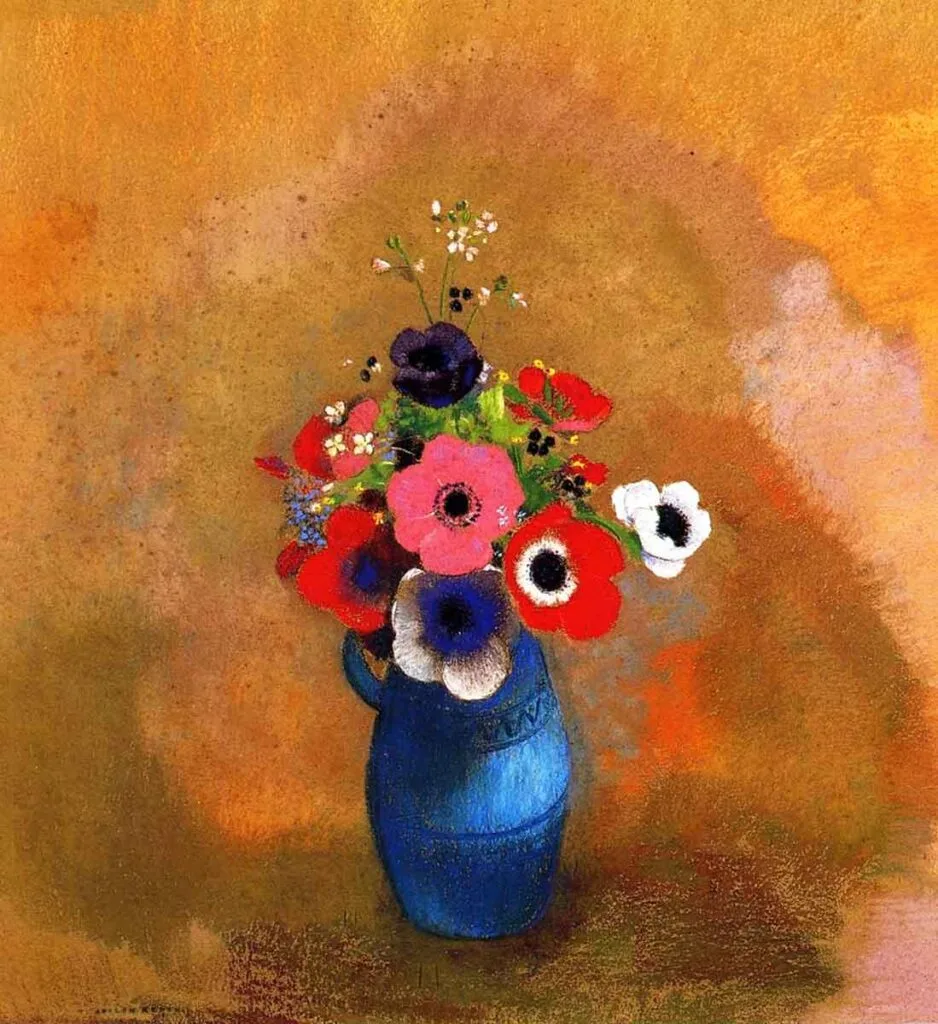 Bouquet de anemonas, uno de los bodegones pintados por Redon.
