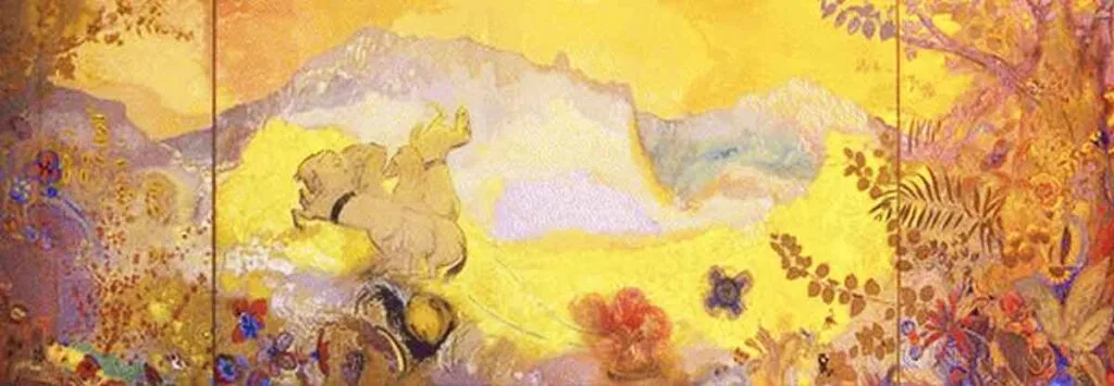 El Día, junto con la noche, fueron pintados por Redon para decorar una biblioteca.