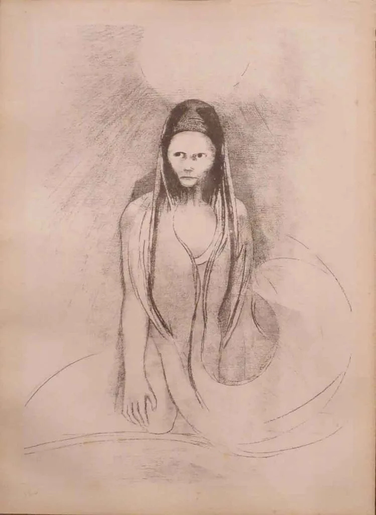 La tentación de San Antonio dibujada por Odilon Redon.