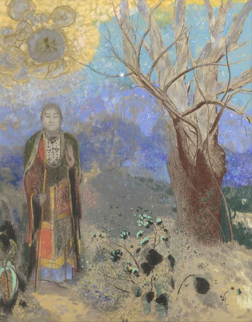 Buda pintado por Odilon Redon en color perteneciente a su última época.