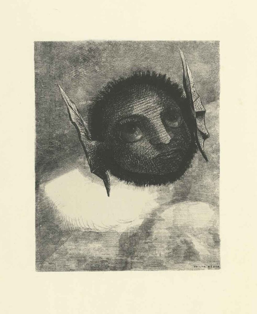 El gnomo, un dibujo de Odilon Redon de su obra En el sueño.