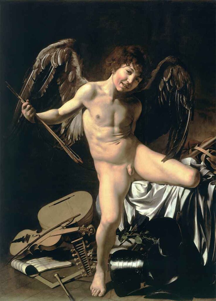 Amor Vincit Omnia, el amor todo lo puede, o el amor triunfante de Caravaggio.