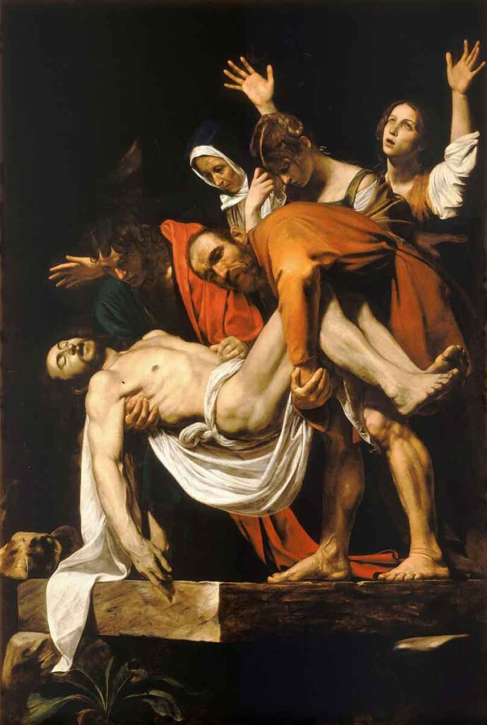 El Santo Entierro de Caravaggio representa el entierro de Jesucristo.